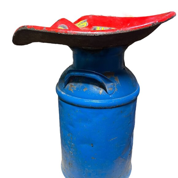 Antique Walter A Wood Tractor Seat On Milk Jug Cast Iron Painted Handmade Decor - Picture 8 of 15